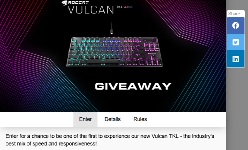 Roccat Vulcan: Giveaway!